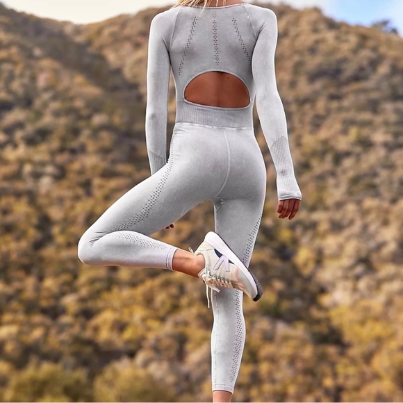 Free People Pants - NWOT Free People Good Karma Long-Sleeve Onesie in Ice Grey M/L